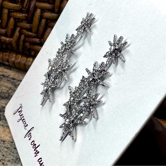 Loft- Rhinestone Star drop earrings, NWT - Picture 3 of 5